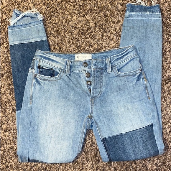 Free People Pants - FREE PEOPLE patchwork jeans